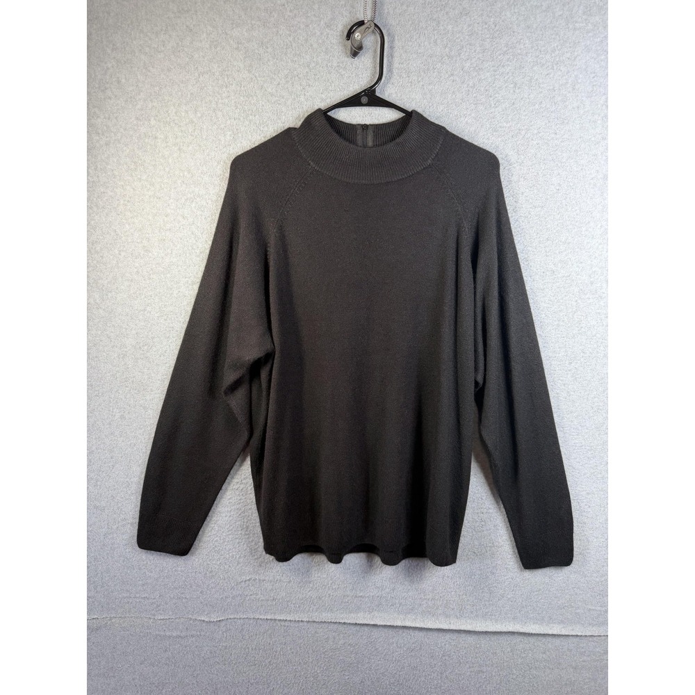 Studio Works Sweater Womens 2X Gray Mock Neck Long Sleeve Knit Pullover Plus